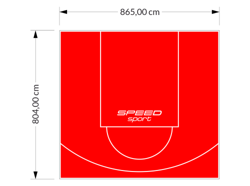 70M2/804X865CM CZERWONE BOISKO DO KOSZYKÓWKI SPEEDSPORT HEXA POWER PRO
