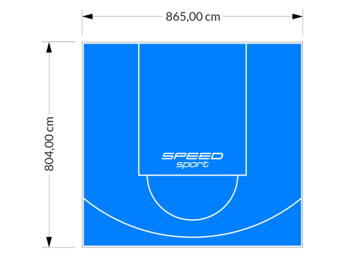 70M2/804X865CM BŁĘKITNE BOISKO DO KOSZYKÓWKI SPEEDSPORT HEXA POWER PRO