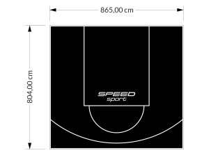 70M2/804X865CM CZARNE BOISKO DO KOSZYKÓWKI SPEEDSPORT HEXA POWER PRO