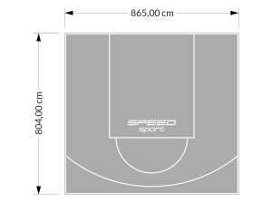 70M2/804X865CM SZARE BOISKO DO KOSZYKÓWKI SPEEDSPORT HEXA POWER PRO