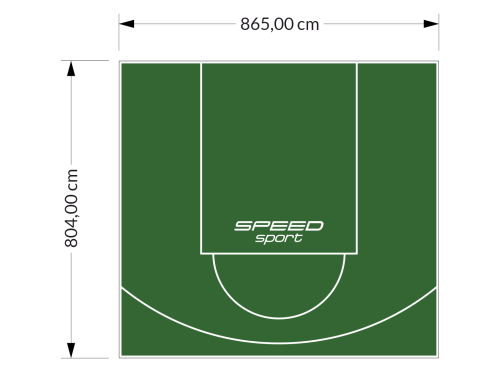 70M2/804X865CM ZIELONE BOISKO DO KOSZYKÓWKI SPEEDSPORT HEXA POWER PRO