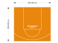 70M2/804X865CM POMARAŃCZOWE BOISKO DO KOSZYKÓWKI SPEEDSPORT HEXA POWER PRO
