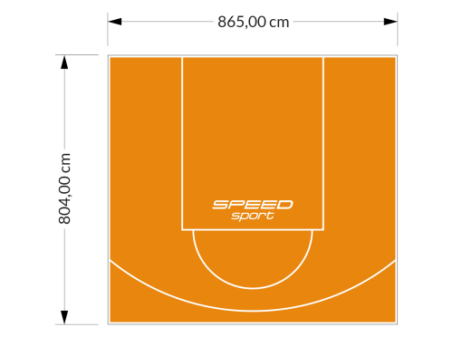70M2/804X865CM POMARAŃCZOWE BOISKO DO KOSZYKÓWKI SPEEDSPORT HEXA POWER PRO