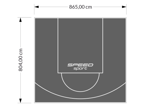 70M2/804X865CM GRAFITOWE BOISKO DO KOSZYKÓWKI SPEEDSPORT HEXA POWER PRO