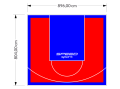 72M2/804X896CM CZERWONO-NIEBIESKIE BOISKO DO KOSZYKÓWKI SPEEDSPORT HEXA POWER PRO