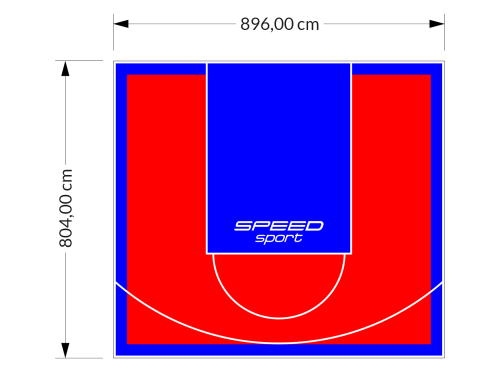 72M2/804X896CM CZERWONO-NIEBIESKIE BOISKO DO KOSZYKÓWKI SPEEDSPORT HEXA POWER PRO