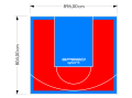 72M2/804X896CM CZERWONO-BŁĘKITNE BOISKO DO KOSZYKÓWKI SPEEDSPORT HEXA POWER PRO