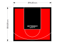 72M2/804X896CM CZERWONO-CZARNE BOISKO DO KOSZYKÓWKI SPEEDSPORT HEXA POWER PRO