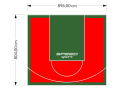72M2/804X896CM CZERWONO-ZIELONE BOISKO DO KOSZYKÓWKI SPEEDSPORT HEXA POWER PRO