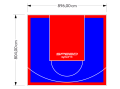72M2/804X896CM NIEBIESKO-CZERWONE BOISKO DO KOSZYKÓWKI SPEEDSPORT HEXA POWER PRO