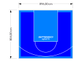 72M2/804X896CM NIEBIESKO-BŁĘKITNE BOISKO DO KOSZYKÓWKI SPEEDSPORT HEXA POWER PRO