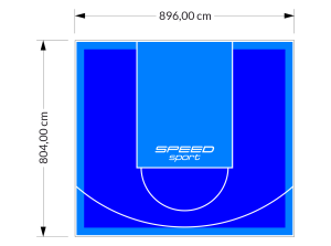 72M2/804X896CM NIEBIESKO-BŁĘKITNE BOISKO DO KOSZYKÓWKI SPEEDSPORT HEXA POWER PRO