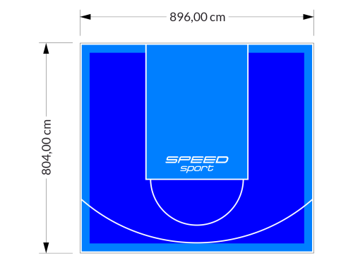 72M2/804X896CM NIEBIESKO-BŁĘKITNE BOISKO DO KOSZYKÓWKI SPEEDSPORT HEXA POWER PRO