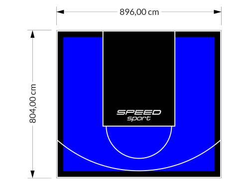 72M2/804X896CM NIEBIESKO-CZARNE BOISKO DO KOSZYKÓWKI SPEEDSPORT HEXA POWER PRO