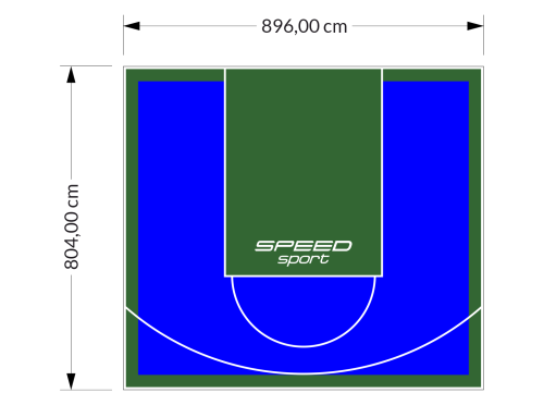 72M2/804X896CM NIEBIESKO-ZIELONE BOISKO DO KOSZYKÓWKI SPEEDSPORT HEXA POWER PRO