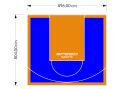 72M2/804X896CM NIEBIESKO-POMARAŃCZOWE BOISKO DO KOSZYKÓWKI SPEEDSPORT HEXA POWER PRO