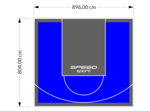 72M2/804X896CM NIEBIESKO-GRAFITOWE BOISKO DO KOSZYKÓWKI SPEEDSPORT HEXA POWER PRO