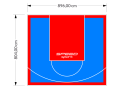 72M2/804X896CM BŁĘKITNO-CZERWONE BOISKO DO KOSZYKÓWKI SPEEDSPORT HEXA POWER PRO