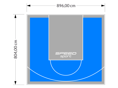 72M2/804X896CM BŁĘKITNO-SZARE BOISKO DO KOSZYKÓWKI SPEEDSPORT HEXA POWER PRO