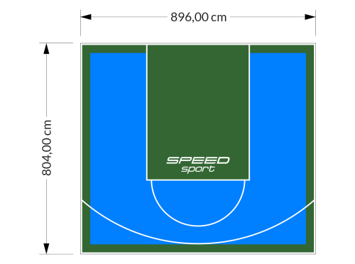 72M2/804X896CM BŁĘKITNO-ZIELONE BOISKO DO KOSZYKÓWKI SPEEDSPORT HEXA POWER PRO