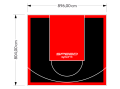 72M2/804X896CM CZARNO-CZERWONE BOISKO DO KOSZYKÓWKI SPEEDSPORT HEXA POWER PRO
