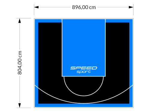 72M2/804X896CM CZARNO-BŁĘKITNE BOISKO DO KOSZYKÓWKI SPEEDSPORT HEXA POWER PRO