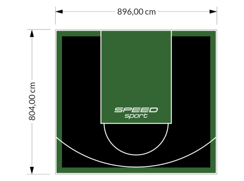 72M2/804X896CM CZARNO-ZIELONE BOISKO DO KOSZYKÓWKI SPEEDSPORT HEXA POWER PRO