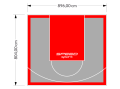 72M2/804X896CM SZARO-CZERWONE BOISKO DO KOSZYKÓWKI SPEEDSPORT HEXA POWER PRO