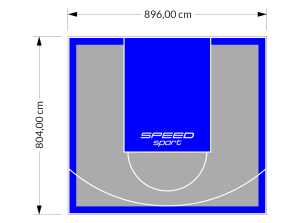 72M2/804X896CM SZARO-NIEBIESKIE BOISKO DO KOSZYKÓWKI SPEEDSPORT HEXA POWER PRO
