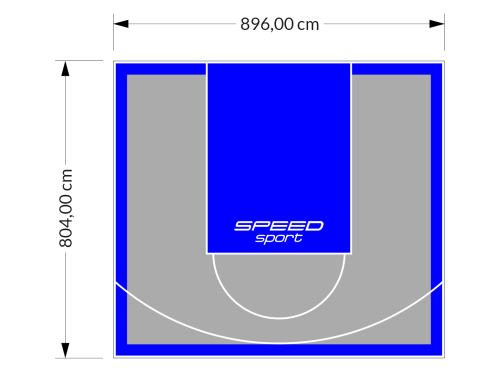 72M2/804X896CM SZARO-NIEBIESKIE BOISKO DO KOSZYKÓWKI SPEEDSPORT HEXA POWER PRO