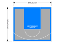 72M2/804X896CM SZARO-BŁĘKITNE BOISKO DO KOSZYKÓWKI SPEEDSPORT HEXA POWER PRO