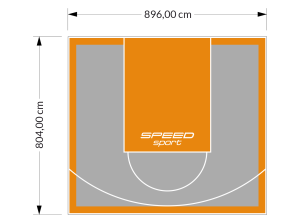 72M2/804X896CM SZARO-POMARAŃCZOWE BOISKO DO KOSZYKÓWKI SPEEDSPORT HEXA POWER PRO