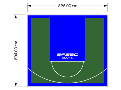 72M2/804X896CM ZIELONO-NIEBIESKIE BOISKO DO KOSZYKÓWKI SPEEDSPORT HEXA POWER PRO