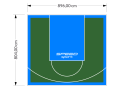 72M2/804X896CM ZIELONO-BŁĘKITNE BOISKO DO KOSZYKÓWKI SPEEDSPORT HEXA POWER PRO
