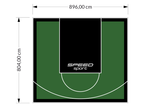 72M2/804X896CM ZIELONO-CZARNE BOISKO DO KOSZYKÓWKI SPEEDSPORT HEXA POWER PRO