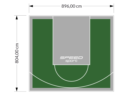 72M2/804X896CM ZIELONO-SZARE BOISKO DO KOSZYKÓWKI SPEEDSPORT HEXA POWER PRO