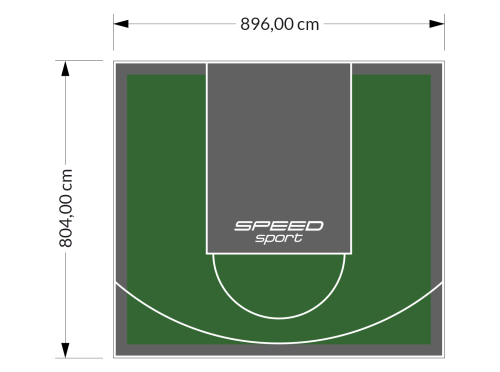 72M2/804X896CM ZIELONO-GRAFITOWE BOISKO DO KOSZYKÓWKI SPEEDSPORT HEXA POWER PRO
