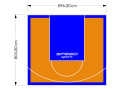 72M2/804X896CM POMARAŃCZOWO-NIEBIESKIE BOISKO DO KOSZYKÓWKI SPEEDSPORT HEXA POWER PRO