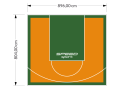72M2/804X896CM POMARAŃCZOWO-ZIELONE BOISKO DO KOSZYKÓWKI SPEEDSPORT HEXA POWER PRO