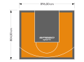 72M2/804X896CM POMARAŃCZOWO-GRAFITOWE BOISKO DO KOSZYKÓWKI SPEEDSPORT HEXA POWER PRO