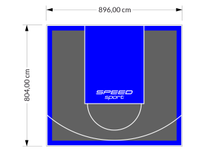 72M2/804X896CM GRAFITOWO-NIEBIESKIE BOISKO DO KOSZYKÓWKI SPEEDSPORT HEXA POWER PRO