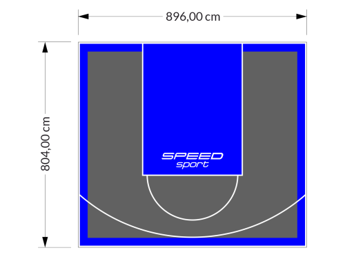 72M2/804X896CM GRAFITOWO-NIEBIESKIE BOISKO DO KOSZYKÓWKI SPEEDSPORT HEXA POWER PRO
