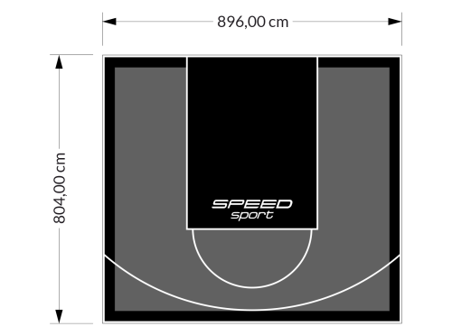72M2/804X896CM GRAFITOWO-CZARNE BOISKO DO KOSZYKÓWKI SPEEDSPORT HEXA POWER PRO
