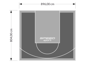 72M2/804X896CM GRAFITOWO-SZARE BOISKO DO KOSZYKÓWKI SPEEDSPORT HEXA POWER PRO
