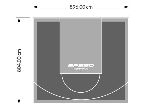 72M2/804X896CM GRAFITOWO-SZARE BOISKO DO KOSZYKÓWKI SPEEDSPORT HEXA POWER PRO