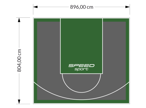 72M2/804X896CM GRAFITOWO-ZIELONE BOISKO DO KOSZYKÓWKI SPEEDSPORT HEXA POWER PRO