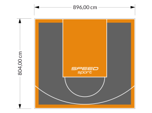 72M2/804X896CM GRAFITOWO-POMARAŃCZOWE BOISKO DO KOSZYKÓWKI SPEEDSPORT HEXA POWER PRO