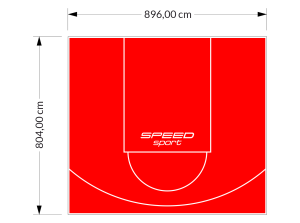 72M2/804X896CM CZERWONE BOISKO DO KOSZYKÓWKI SPEEDSPORT HEXA POWER PRO