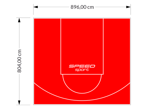 72M2/804X896CM CZERWONE BOISKO DO KOSZYKÓWKI SPEEDSPORT HEXA POWER PRO