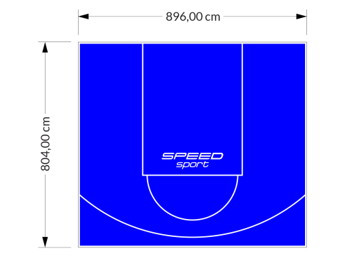 72M2/804X896CM NIEBIESKIE BOISKO DO KOSZYKÓWKI SPEEDSPORT HEXA POWER PRO